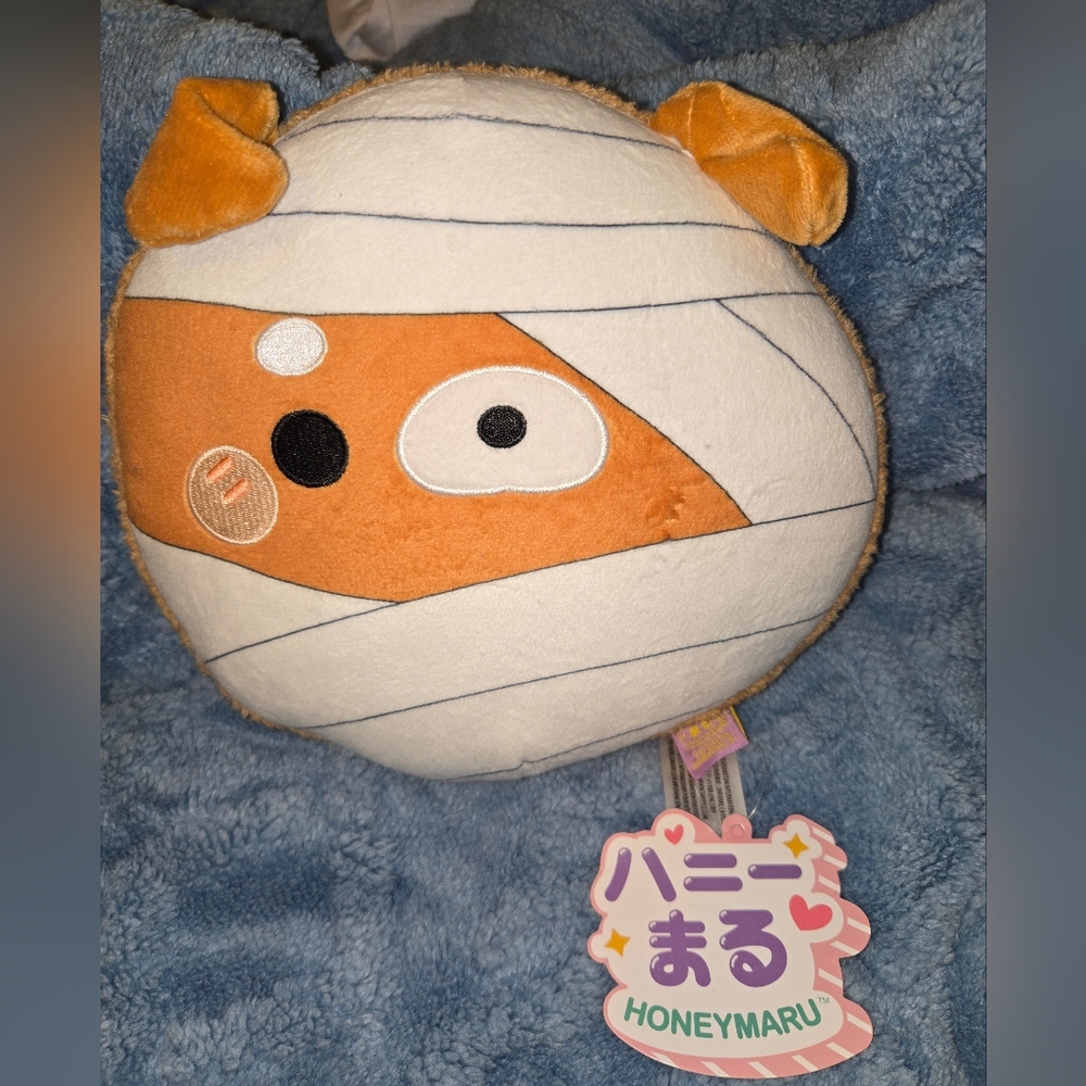 Plush Mummy Dog Toy - Orange and White